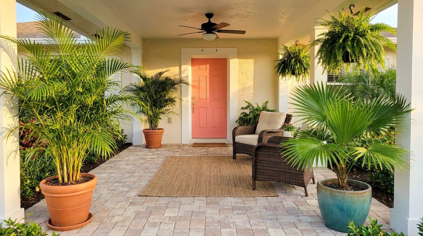 Front porch of a well-kept Boca Raton area home served by Gold Coast Handyman