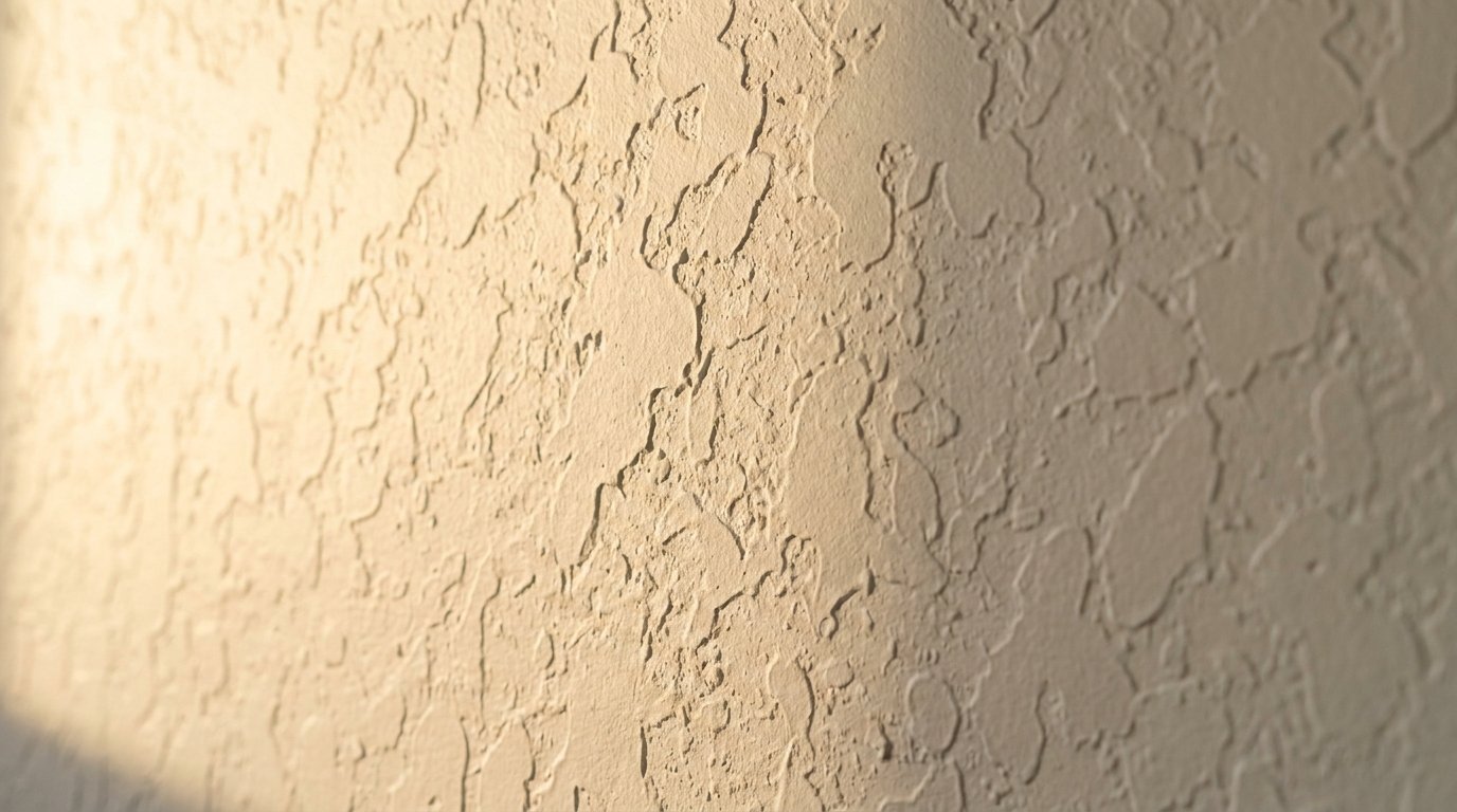Close-up of knockdown drywall texture matched and blended on a wall in Delray Beach, FL